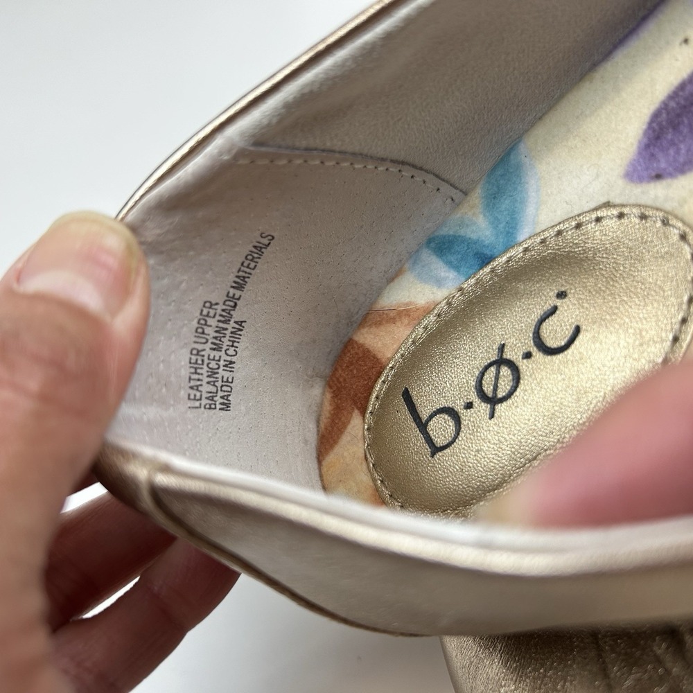 B.O.C. Mary Jane Whimsy Kawaii Gold Metallic Women's Sz 9.5M Comfort Flats Shiny - Picture 9 of 10
